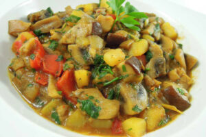 Mushroom goulash with potatoes