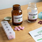 Two vitamin B12 supplement forms, cyanocobalamin and methylcobalamin, compared for a vegan choosing a daily or weekly dose.